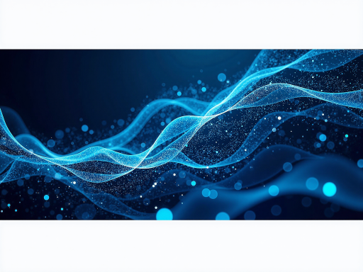 AI视觉技术概念图，蓝色数据流，数字网格背景，人工智能算法可视化，科技感强烈，未来主义风格